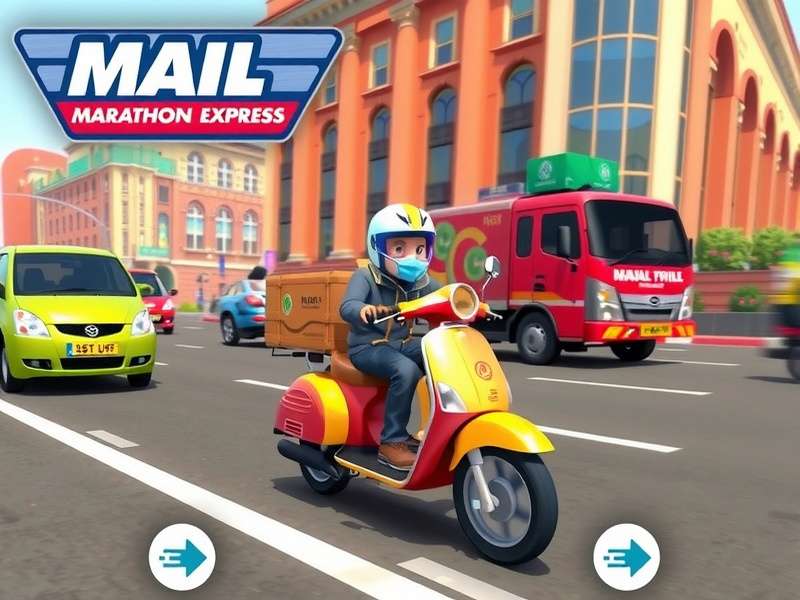 Mail Marathon Express gameplay showing delivery in Bangalore traffic